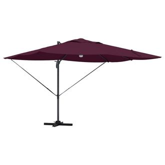 Berkfield Home Cantilever Umbrella - Bordeaux Red Bordeaux red Metal & Fabric in Burgundy