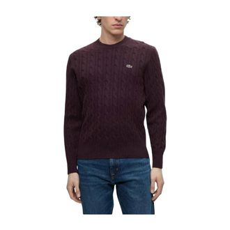 Lacoste Maglione Girocollo a Treccia - - Knitwear - Uomo - Viola - M