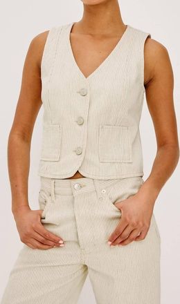 Rails La Jolla V-Neck Vest In Cream