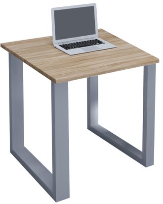 ebuy24 Vcm Wood Desk Al. 76 X An. 80 X P. 80 Cm Mesa De Ordenador Lisa Pies De Metal De Alta Calidad Mesa De Trabajo Muebles De Oficina - Lona U (plata / Rob