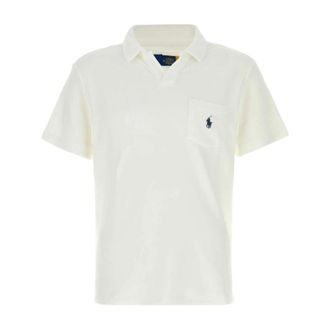 Polo Ralph Lauren Polo Shirts, male, White, Size: XL Cotton Terry Polo Shirt