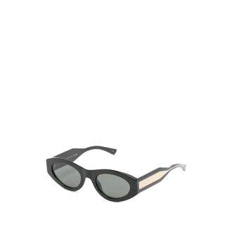 Gucci Oval Frame Sunglasses - female - Gucci - Sunglasses - Black - 52 MM - Accessories