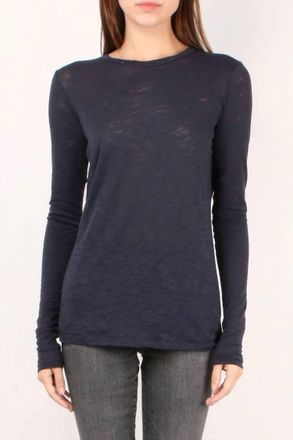 Goldie London Womens Classic Long Sleeve Crew Tee In Navy