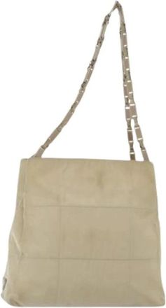Prada Pre-owned Nylon Schoudertas - Dames - Vintage Schoudertas - Beige - ONE Size - Nylon - Vintage