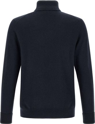 Ballantyne Cashmere Diamond Intarsia Turtleneck - Navy