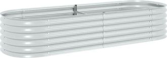vidaXL Garden Raised Bed 240x80x44 cm Galvanised Steel Silver Vidaxl