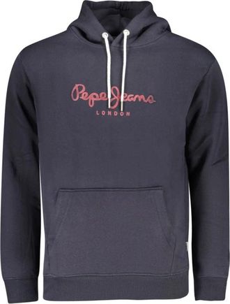 Pepe Jeans London Blauwe Katoenen Heren Sweater Hoodie - Heren - Hoodies - Blauw - S - Katoen - Hoodies & sweatvesten