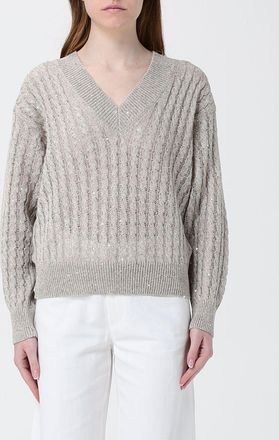 Brunello Cucinelli Maglia a v di lino Brunello Cucinelli