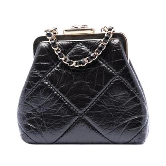 Chanel Pre-owned Mini Frame Crossbody - Dames - Pre-owned - Zwart - Maat: ONE Size Leer