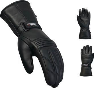 Infinity Leather Thermische motorfietshandschoenen voor heren, gevoerd, zwart, waterdicht, winter- en zomerbescherming voor motorrijders