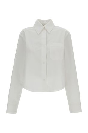 Sportmax White Ceppo Cropped Cotton Shirt