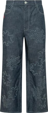 Marni Geborduurde Broek - Heren - Regular Fit Jeans - Blauw - W34 - Katoen - Jeans