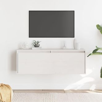 vidaXL Vidaxl - Armario De Pared De Madera Maciza De Pino Blanco 100x30x35 Cm