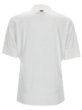 Herno Cotton Blend Lyocell Polo Shirt - White