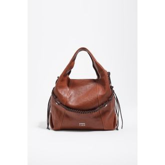 Bimba & Lola Leather Paper Bag in Dark Tan at Nordstrom
