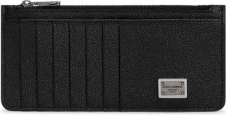 Dolce & Gabbana logo-tag vertical card holder - men - Calf Leather - One Size - Black