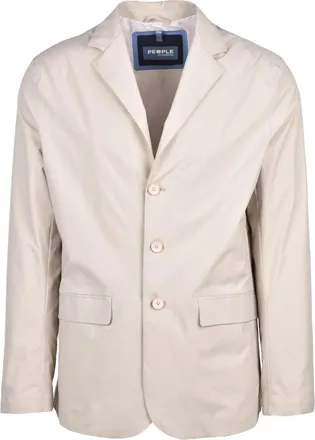 People of Shibuya Beige Aomori Button Up Lined Jacket