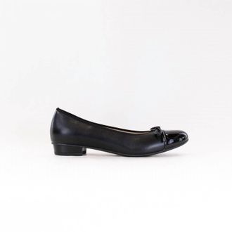 Ara Womens Belinda Bow Ballet Flat In Black Leather