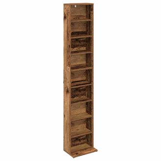 vidaXL Cabinet Para Cds Madera Envejecida 33 X 23,5 X 175 Cm Vidaxl