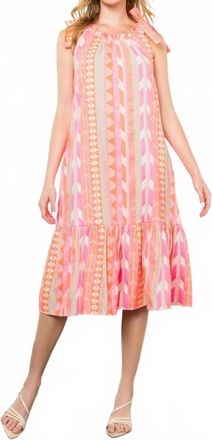 THML Clothing June Midi Dress In Multicolor