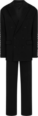 Dsquared2 double-breast logo-print suit - women - Cotton/Polyamide/Polyester/Cotton - 38 - Black