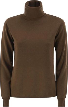 Max Mara Wool Knit Turtleneck Jumper - Dames - Coltruien - Bruin - S - Wol - Truien & Vesten