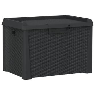 Berkfield Home Garden Storage Box Anthracite 125 L PP in Black