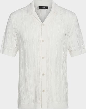 Vince Mens Crochet Cabana Shirt