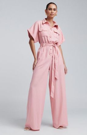 BWLDR Ara Linen Jumpsuit in Pink at Nordstrom, Size 12