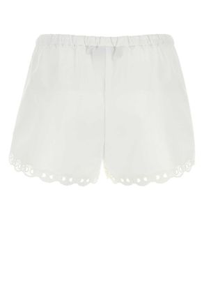 Gucci Womens White Poplin Shorts Exterior: Cotton