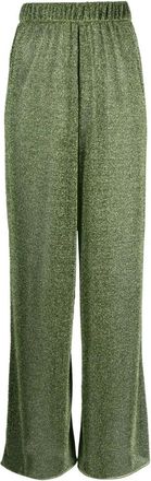 Os&eacute;ree Lurex-detail High-waisted Trousers