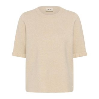 Cream Gebreide kleding - Dames - Truien - Beige - Maat: XL Leer