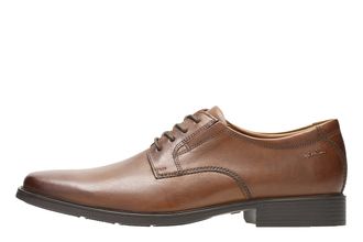 Clarks Mens Tilden Plain Derby Oxford, Brown Dark Tan Leather, 11 UK