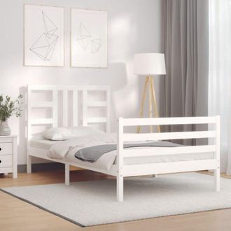 vidaXL Bed Frame without Mattress White 100x200 cm Solid Wood Pine Vidaxl