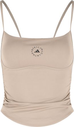adidas Adidas By Stella Mccartney Std Tank Top In Beige Polyester Blend