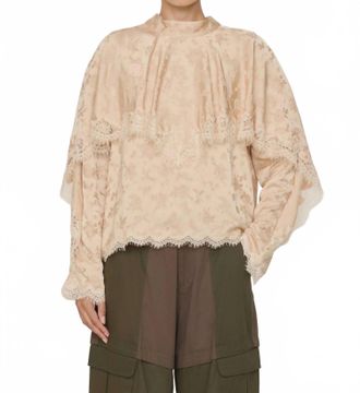 Sea New York Shay Lace Long Sleeve Top In Nude