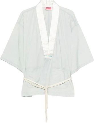 Kenzo Blouses, female, White, Size: M Oversized kimono shirt