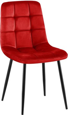 Clp Silla De Comedor Antibes Tapizada En Terciopelo Rojo