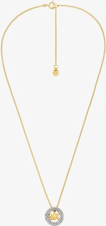 Michael Kors Pav&eacute; and Logo Charm Two-Tone Necklace