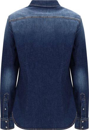 Jacob Cohen Womens Lightweight Denim Western Long Sleeve Shirt 200f Cotton