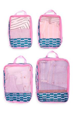 Mytagalongs Set of 4 Compression Packing Pods in Teal/pink at Nordstrom Rack