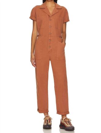 Pistola Denim Grover Field Jumpsuit In Cinnamon