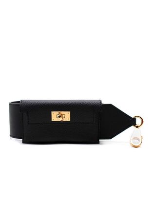 Hermès Noir Kelly Pocket Bag Strap with Gold Hardware