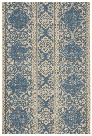 Safavieh Alfombra transicional de polipropileno beige/azul, 122 x 183 cm