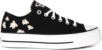 Converse Sneakers, female, Black, 7 UK, Black Gold Textile Trainers for Women