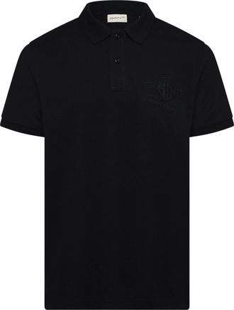 GANT Heren Geborduurd Logo Poloshirt (Zwart)