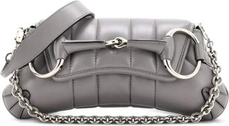 Gucci Horsebit Chain Vertical Quilted Leather Small shoulder bag - Grigio