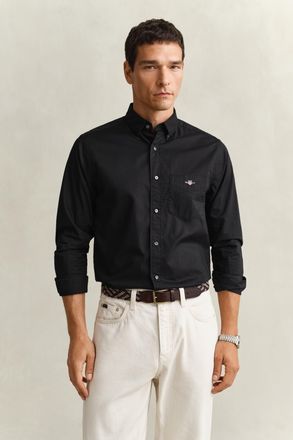 GANT Men Regular Fit Classic Poplin Shirt (XXXL) BLACK