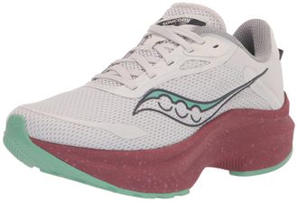 Saucony Womens Axon 3 Sneaker, Fog/Peony, 3.5 UK