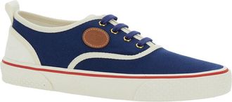 Valentino Garavani Mens Blue Low Top Sneakers With Vlogo Patch Cotton Trainers